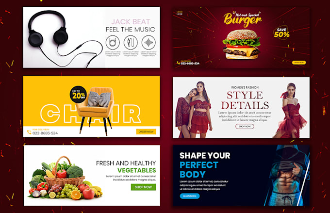 design banner ads, social media ad, or cover design