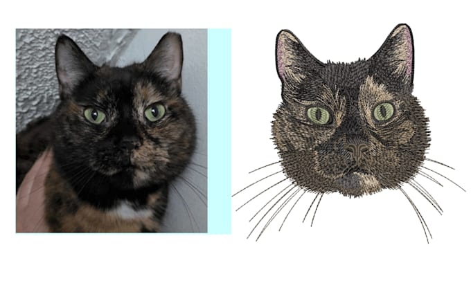 turn your dog, cat or any pes dst pxf embroidery