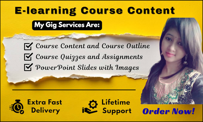 write elearning course content for online course website