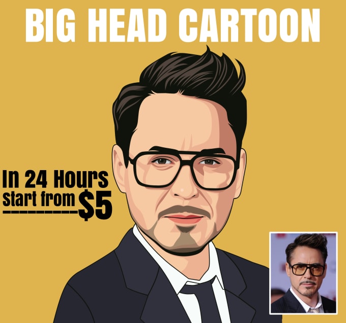 Draw big head cartoon from your photo by Dilladilla809 Fiverr