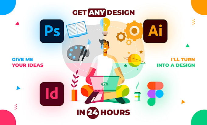 do photoshop, illustrator, indesign, figma design