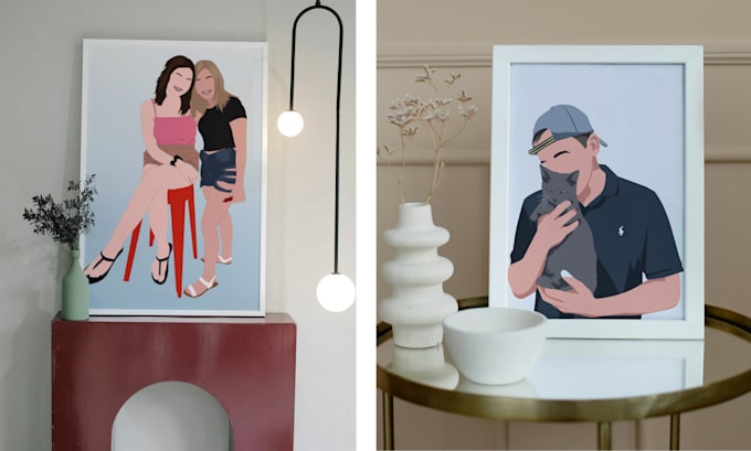 create a faceless cartoon or custom cartoon illustration