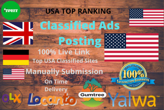 I will do classified ads posting 160 classified site in USA and UK