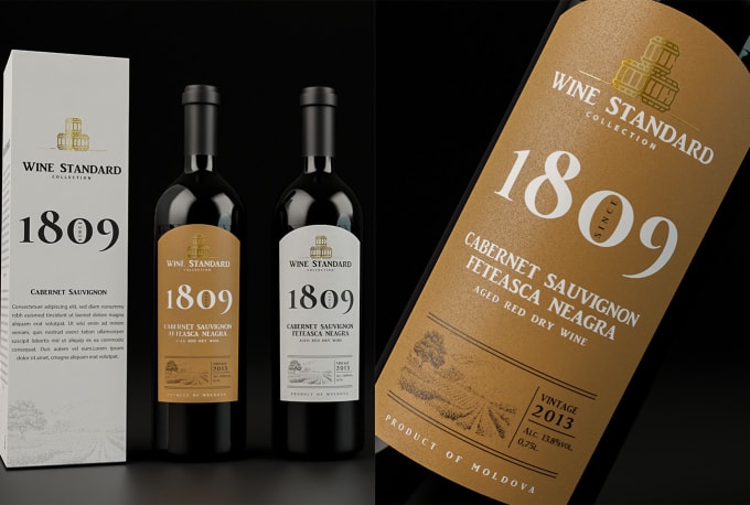Do professional print ready wine label design and bottle mockup by 