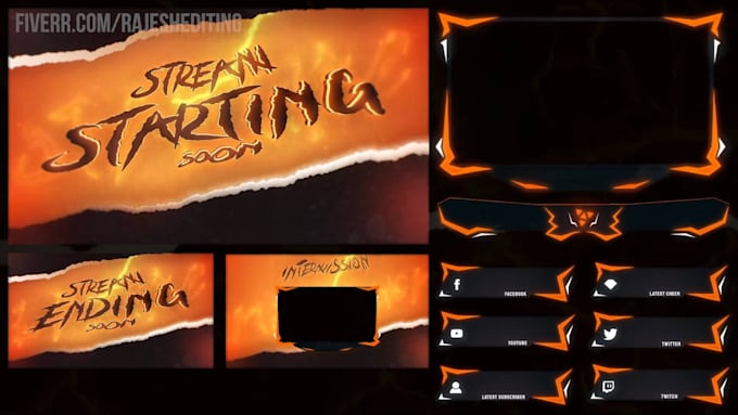 design animated custom twitch overlays,logo for your stream