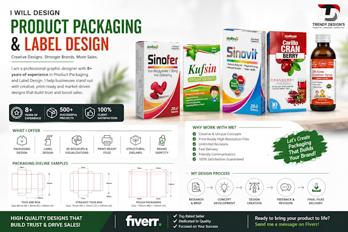 design professional product label and packaging design for box, bottle, jar