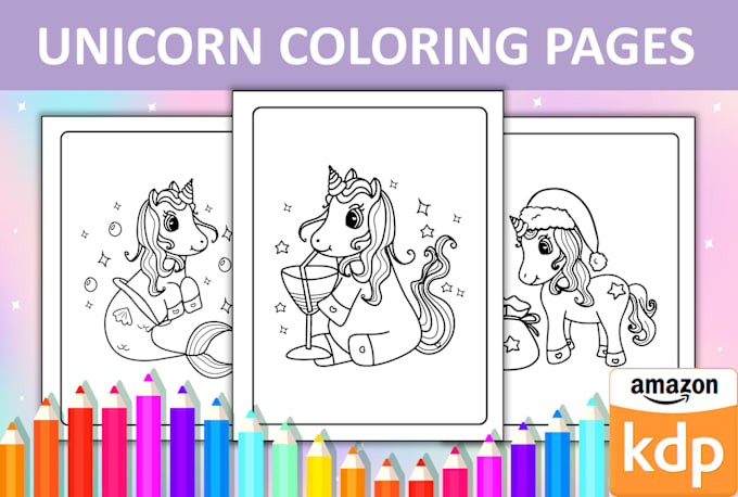 Download Send You 25 Unicorn Coloring Pages For Amazon Kdp And Coloring App By Victoria Unique Fiverr