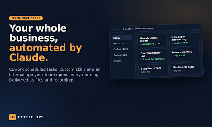 automate your business with claude cowork, custom skills and a team app