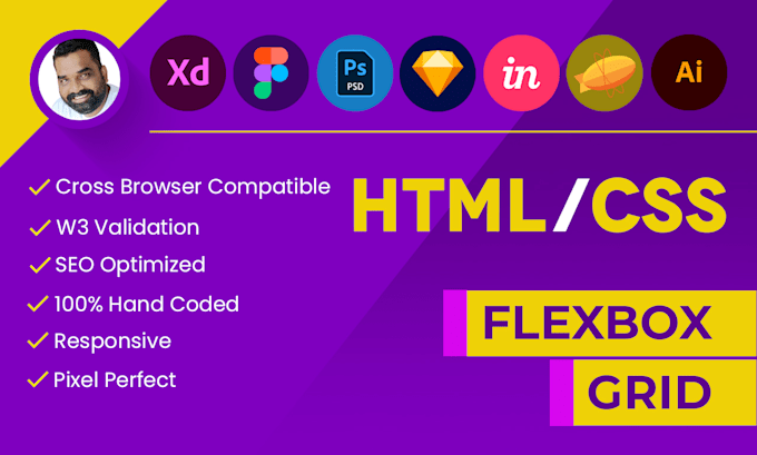 Convert psd to html figma to html by Shanavasindia | Fiverr