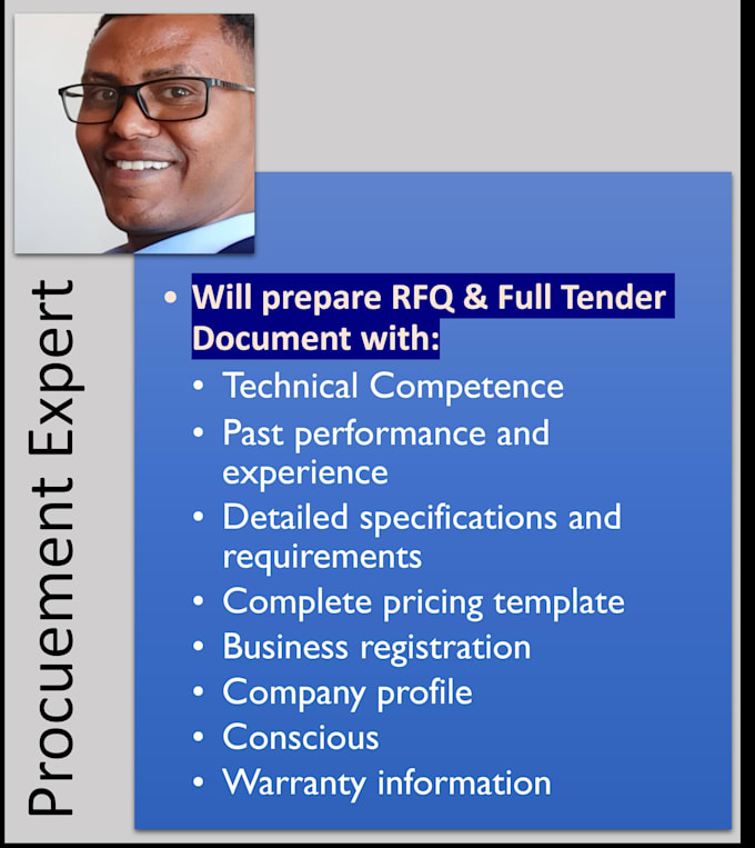 write tenders and rfqs, rfps