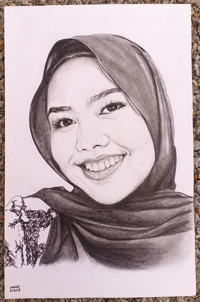Draw realistic hand drawn pencil portrait from a photo by Haniffadzil ...
