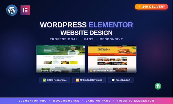 design wordpress elementor website and elementor landing page