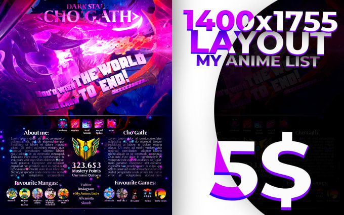 Create a pleasing layout for your myanimelist or anilist bio by