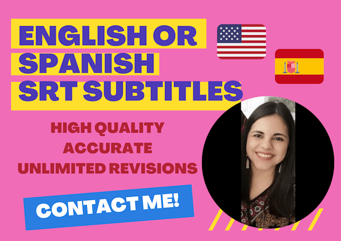 transcribe and create srt subtitles in english and spanish