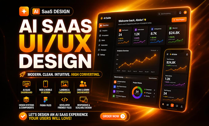 design ai saas application or saas product UI UX design in figma