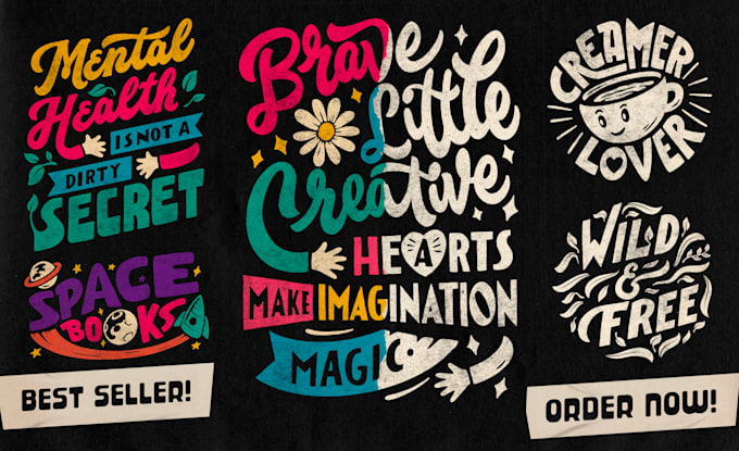 design custom hand lettering and typography for tshirt