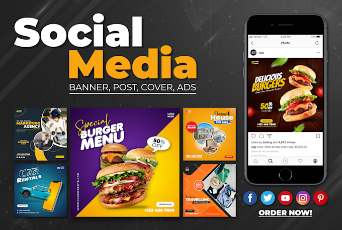 design stunning social media banners, ads, covers, stories