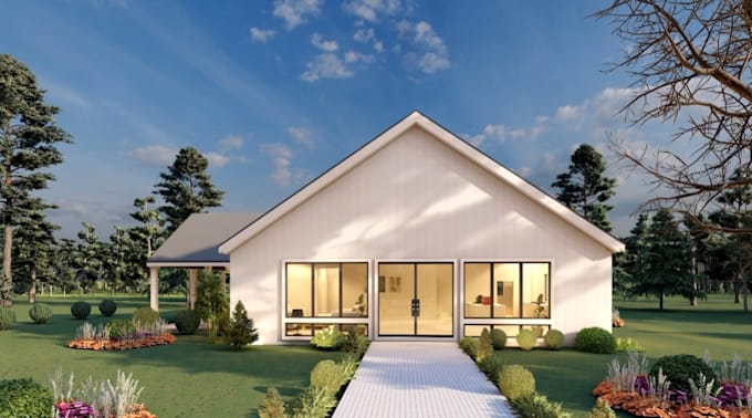 do 3d exterior realistic rendering