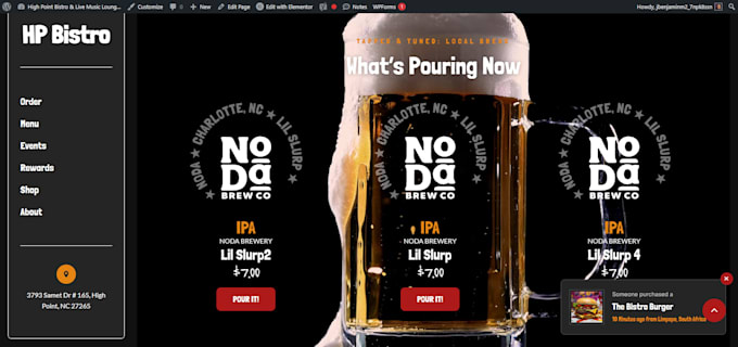 develop a restaurant wordpress takeout and delivery website