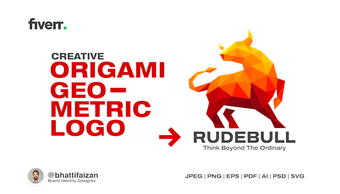 design a creative origami and geometric or polygonal logo