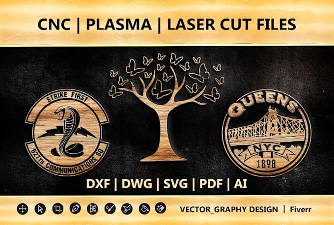 vector trace for plasma cnc laser cutting dxf dwg svg files