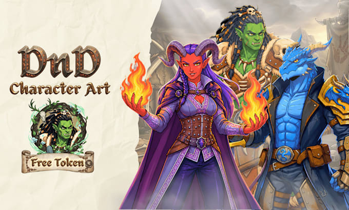 draw dnd character art, fantasy art, illustration for concept art