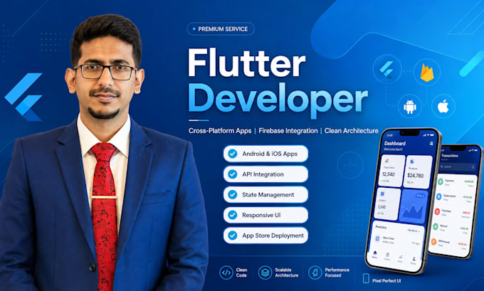 develop professional flutter mobile app for android and ios