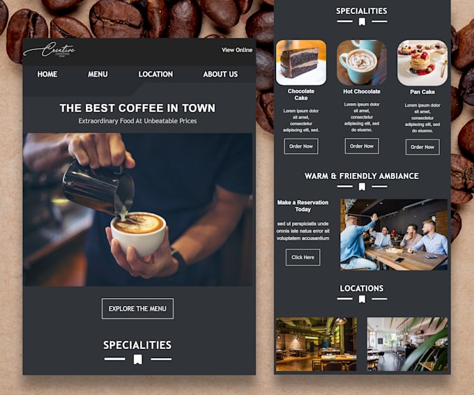 do editable mailchimp HTML email template newsletter, campaign