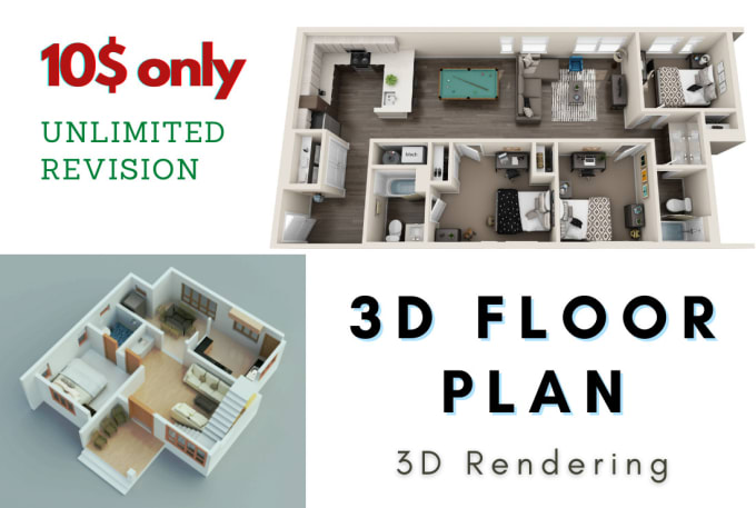 Create 3d Floor Plan By Khansk115 Fiverr 3d Floor Plan 3d Rendering 3d Exterior View
