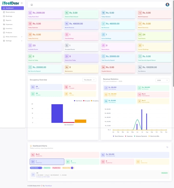 set up hotel booking system with room tracking and billing