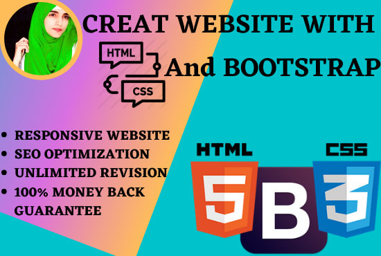 Develop and design html css bootstrap responsive website by ...