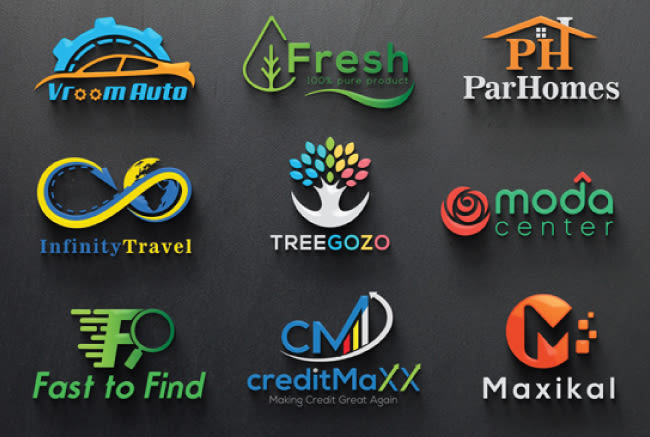 do creative 3d logo design with copyrights