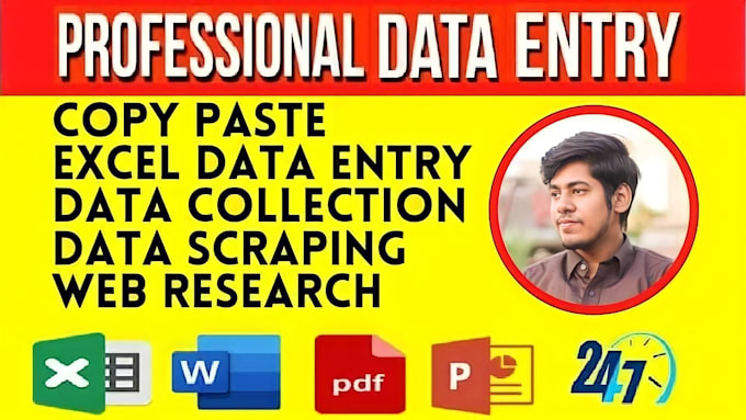 do accurate data entry, copy paste, web scrap, web research, PDF to excel