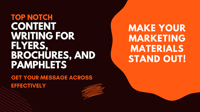 write content for your flyer, brochure or pamphlet