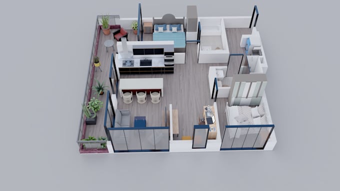 make architectural 2d floor plan, 3d floor plan, rendering