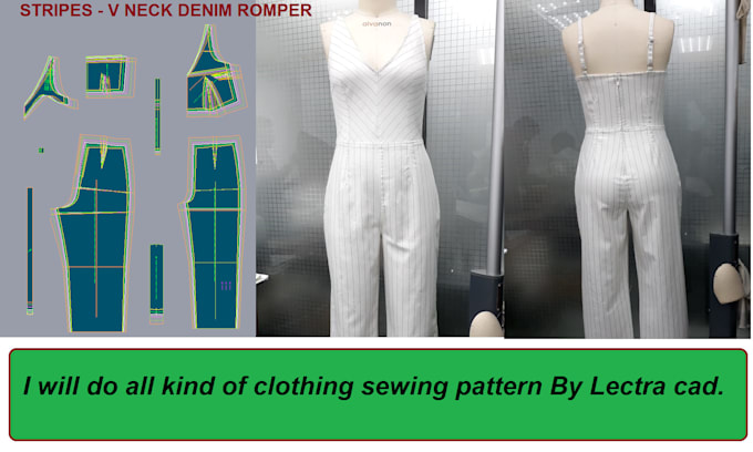 design any garment pattern as professional sewing pattern maker