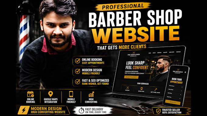 build a professional barber shop website to get more clients