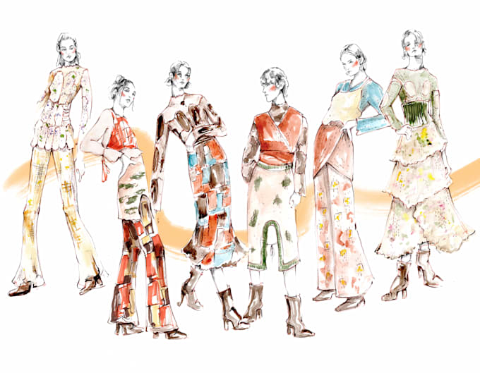 Draw fashion illustration or sketch by Estefaniakot | Fiverr