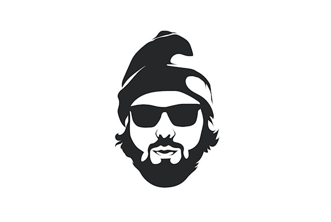do a black and white vector face portrait and illusrtation