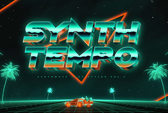 design vintage 80s synthwave retro style logo