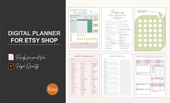 design customized printable and digital planners