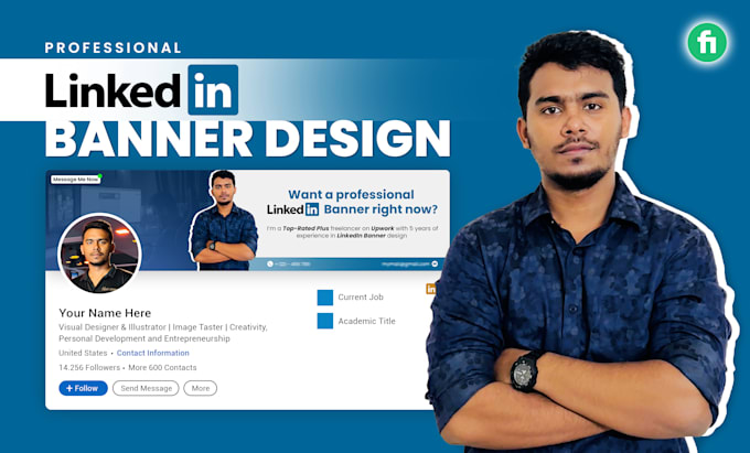 design your professional linkedin banner, cover, header