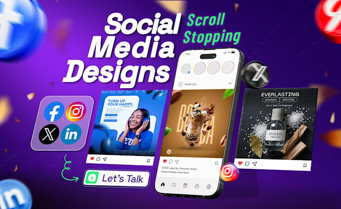 do social media post design for facebook ad creative, image ads, canva templates
