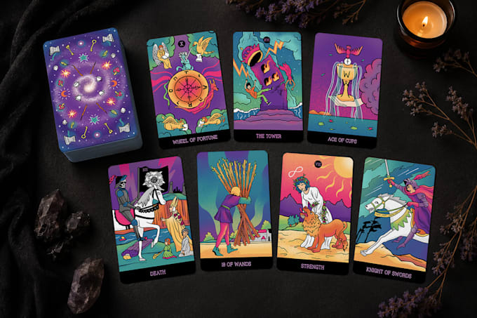 design and illustrate custom tarot and oracle cards