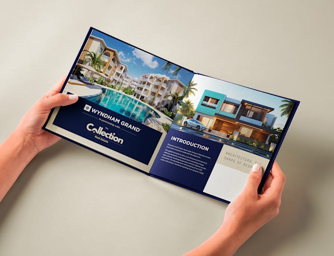 design real estate marketing brochure, property sales, commercial home listing