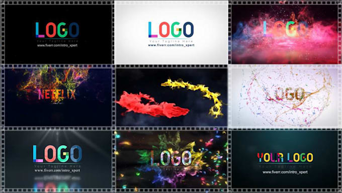 create colorful smoke intro video and logo animation