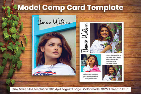 Create a professional model comp card by Tarinsharmin90 | Fiverr