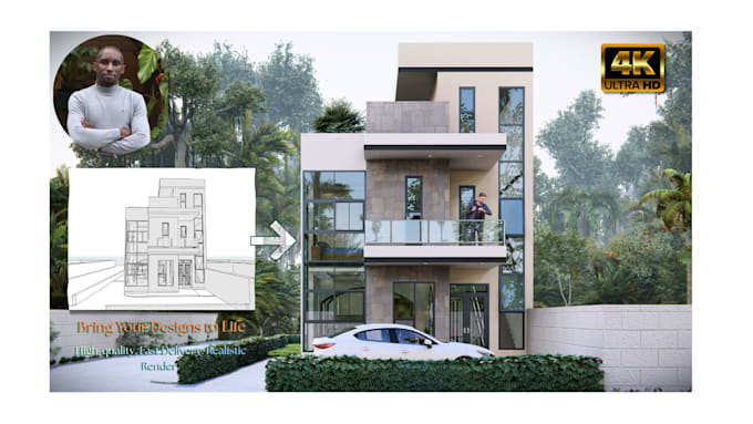 create photorealistic archicad model and lumion architectural render