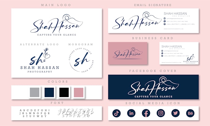 design an elegant signature logo and complete branding kit