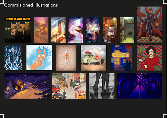 draw a colourful and vivid illustrations in various styles